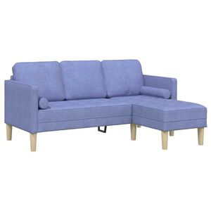 vidaXL Sada pohoviek s vank&uacute;&scaron;om Modr&aacute; dž&iacute;novina Polyester