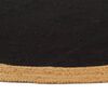 vidaXL Koberec, pleten&yacute;, čierny a pr&iacute;rodn&yacute; 150cm, juta+bavlna, okr&uacute;hly