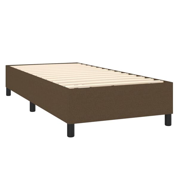 vidaXL Boxspring posteľ s matracom tmavohned&aacute; 100x200 cm l&aacute;tka
