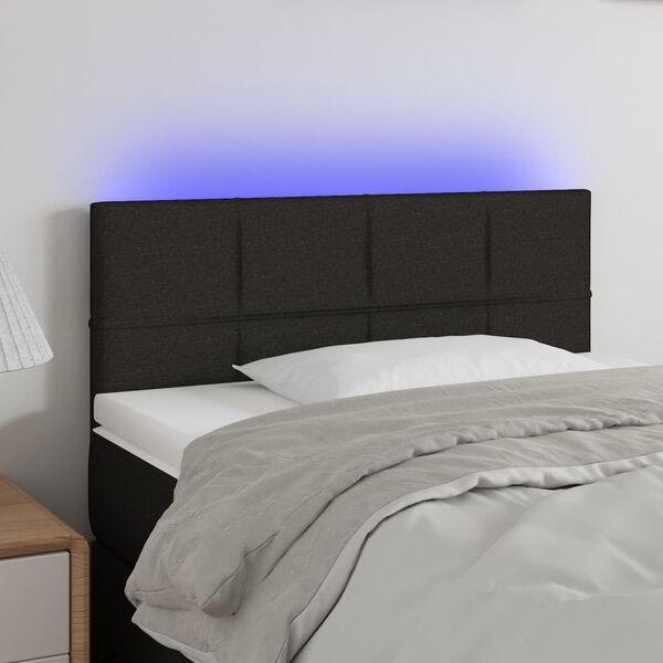 vidaXL Čelo postele s LED čierne 100x5x78/88 cm l&aacute;tka