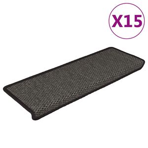 vidaXL Samolepiace n&aacute;&scaron;ľapy na schody vzhľad sisalu 15 ks 65x21x4 cm