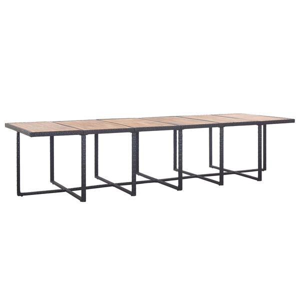 vidaXL 17-dielna vonkaj&scaron;ia jed&aacute;lensk&aacute; s&uacute;prava, polyratan, čierna