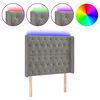 vidaXL Čelo postele s LED bledosiv&eacute; 103x16x118/128 cm zamat