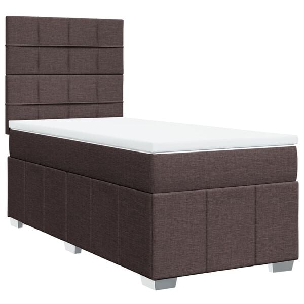 vidaXL Boxspring posteľ s matracom tmavohned&aacute; 90x190 cm l&aacute;tka