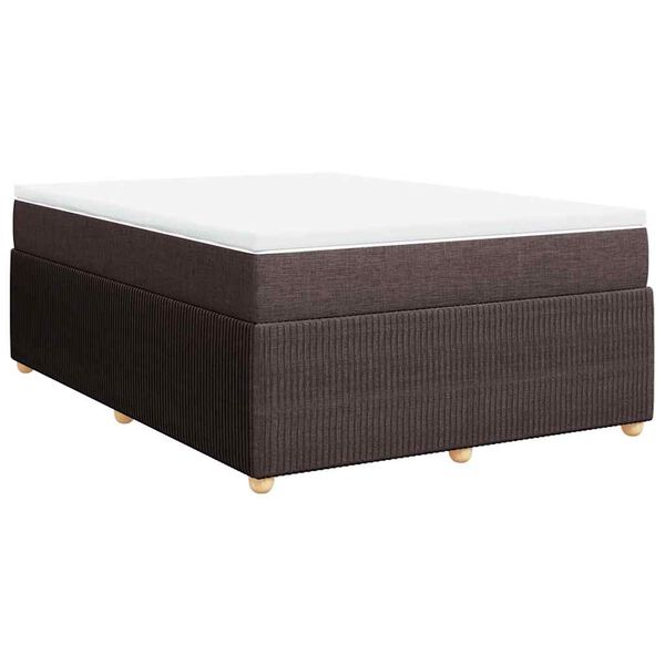 vidaXL Boxspring posteľ s matracom tmavohned&aacute; 140x190 cm l&aacute;tka