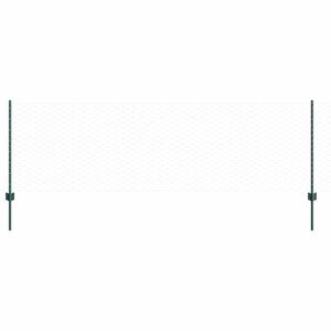 vidaXL Hexagon&aacute;lny plot s stĺpom 50 x 0,8 m PVC potiahnut&aacute; oceľ Zelen&aacute;