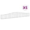 vidaXL Obl&uacute;kov&yacute; gabionov&yacute; k&ocirc;&scaron; 5 ks 400x30x40/60 cm pozinkovan&eacute; železo