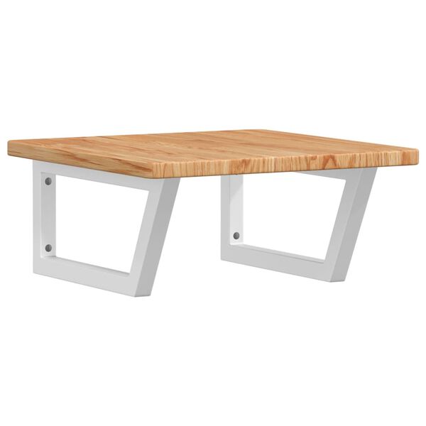 vidaXL Polica pod um&yacute;vadlo, n&aacute;stenn&aacute;, oceľ a dubov&yacute; mas&iacute;v