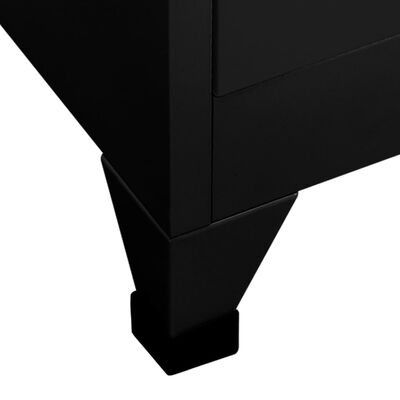 vidaXL Uzamykacia skriňa čierna 90x45x180 cm oceľová