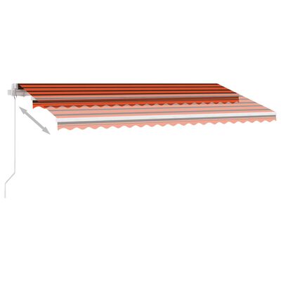vidaXL Ručne zaťahovacia markíza s LED 400x300 cm oranžová a hnedá