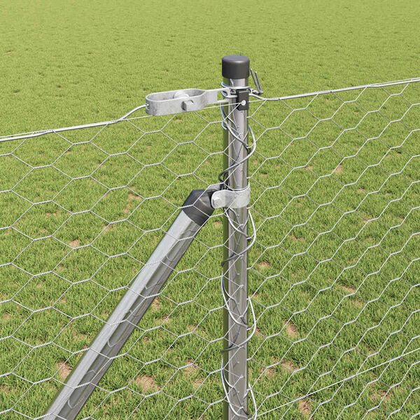 vidaXL Stĺp na plot. Strieborn&aacute; 25 x 1,4 m (36 mm pletivo) Oceľ