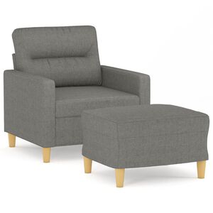 vidaXL Kreslo s podnožkou tmavosiv&eacute; 60 cm l&aacute;tkov&eacute;
