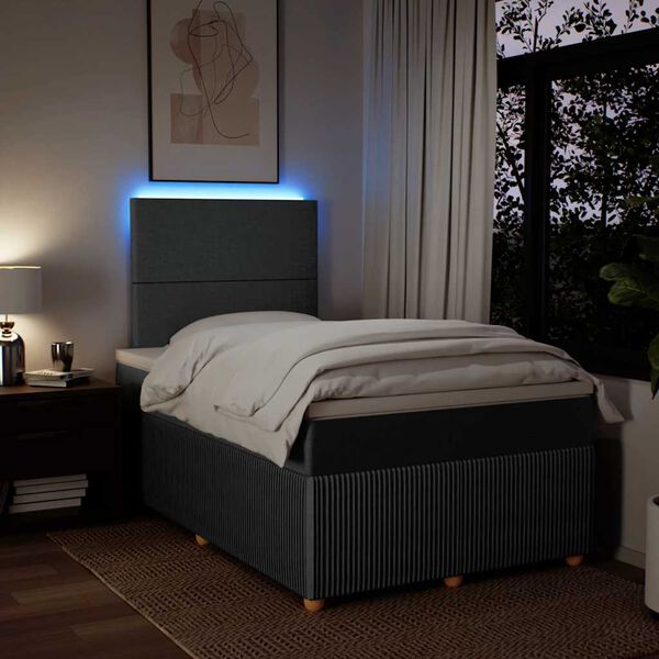 vidaXL Boxspring posteľ s matracom tmavosiv&yacute; 120x200 cm l&aacute;tka