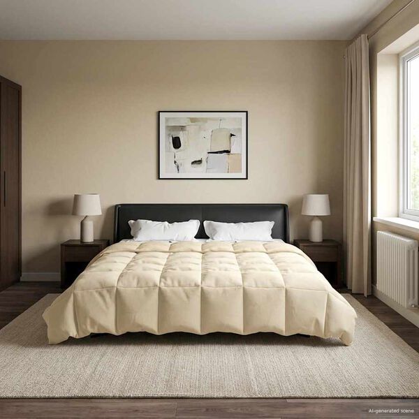 vidaXL Letn&aacute; prikr&yacute;vka &Scaron;nurovan&yacute; Kr&eacute;mov&aacute; 200 x 200 cm Mikrovl&aacute;kno