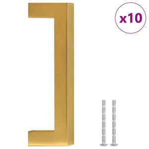 vidaXL Rukov&auml;te na skrinku 10 ks zlat&eacute; 96 mm nehrdzavej&uacute;ca oceľ
