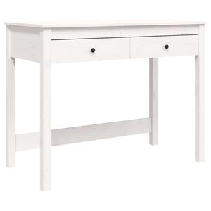 vidaXL P&iacute;sac&iacute; st&ocirc;l so z&aacute;suvkami biely 100x50x78 cm mas&iacute;vna borovica