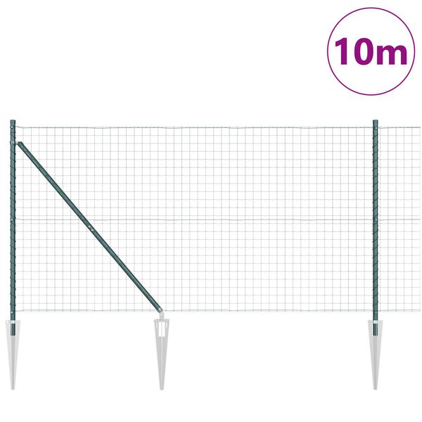 vidaXL Plot s podperou Zelen&aacute; 1,4 x 10 m Ocel a PVC