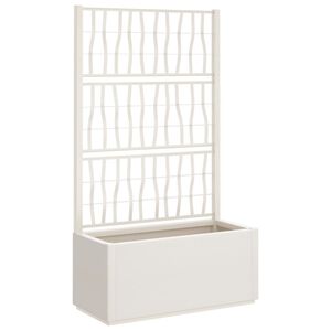 vidaXL Z&aacute;hradn&yacute; kvetin&aacute;č s mriežkou biely 80x36x140 cm PP