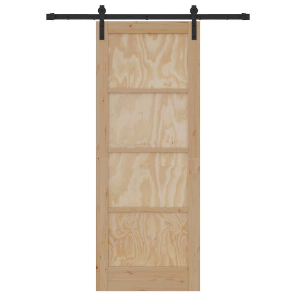 vidaXL Posuvn&eacute; dvere Hned&aacute; 78 x 202 cm Mas&iacute;vne borovicov&eacute; drevo