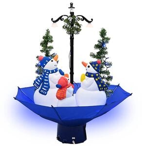 vidaXL Snežiaci vianočn&yacute; stromček s d&aacute;ždnikov&yacute;m podstavcom modr&yacute; 75 cm PVC