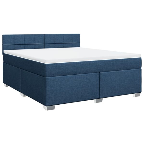 vidaXL Posteľn&yacute; r&aacute;m boxspring s matracom modr&yacute; 180x200 cm l&aacute;tka
