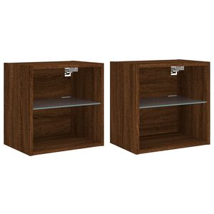 vidaXL LED n&aacute;stenn&aacute; nočn&aacute; skrinka 2 ks Brown Oak Compact