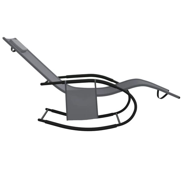 vidaXL Hojdacie lehátko sivé oceľ a textilén