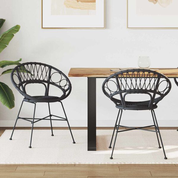 vidaXL Jedálenská stolička 2 pcs Čierna 65 x 55,5 x 81 cm