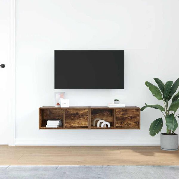 vidaXL TV stol&iacute;ky 2 ks dymov&yacute; dub 60x31x25,5 cm spracovan&eacute; drevo