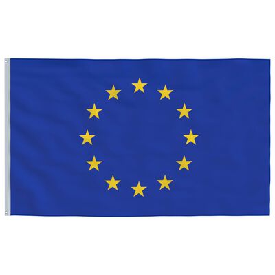 vidaXL Vlajka EÚ a tyč 6,23 m hliník