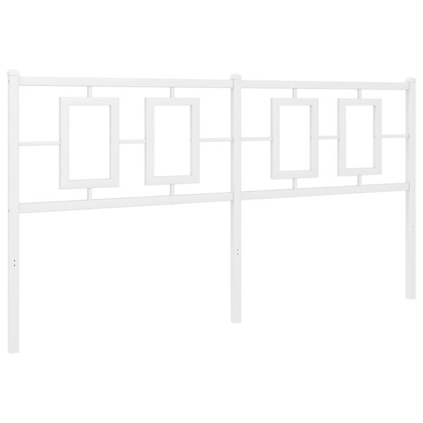 vidaXL Kovové čelo postele, biele 150cm