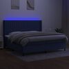 vidaXL Posteľ boxsping s matracom a LED modr&aacute; 200x200 cm l&aacute;tka