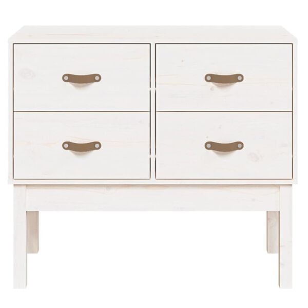 vidaXL Konzolová skrinka biela 90x40x78 cm masívna borovica