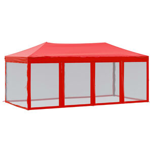 vidaXL Skladac&iacute; p&aacute;rty stan s bočn&yacute;mi stenami červen&yacute; 3x6 m
