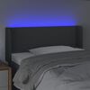 vidaXL Čelo postele s LED tmavosivé 103x16x78/88 cm látka
