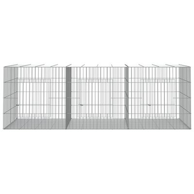 vidaXL 3-panelová klietka pre králiky 163x79x54 cm pozinkované železo