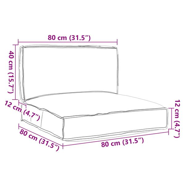 vidaXL Sada vankúšov na palete 2 pcs Antracit Oxfordská látka
