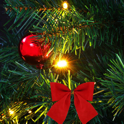 vidaXL Osvetlený umelý vianočný stromček s ozdobami, zelený 64 cm