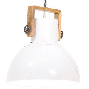 vidaXL Industri&aacute;lna z&aacute;vesn&aacute; lampa 25 W biela 40 cm okr&uacute;hla E27
