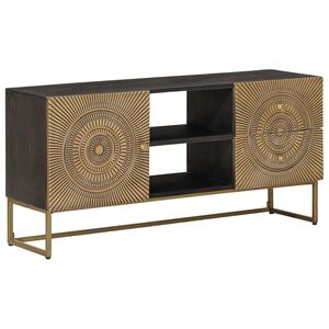 vidaXL TV skrinka so z&aacute;suvkou s poličkou Mosadzn&aacute; 105 x 30 x 50 cm
