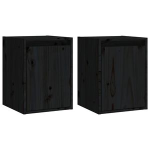 vidaXL N&aacute;stenn&eacute; skrinky 2 ks čierne 30x30x40 cm mas&iacute;vna borovica
