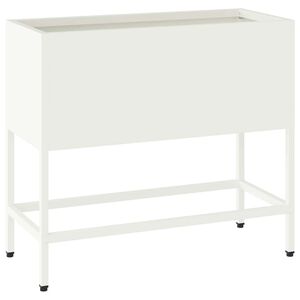 vidaXL Zv&yacute;&scaron;en&yacute; z&aacute;hradn&yacute; kvetin&aacute;č Biela 60 x 26 x 48 cm Oceľ