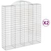 vidaXL Obl&uacute;kov&yacute; gabionov&yacute; k&ocirc;&scaron; 2 ks 200x50x200/220cm pozinkovan&eacute; železo