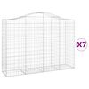 vidaXL Obl&uacute;kov&eacute; gabionov&eacute; ko&scaron;e 7 ks 200x50x140/160 cm pozink. železo