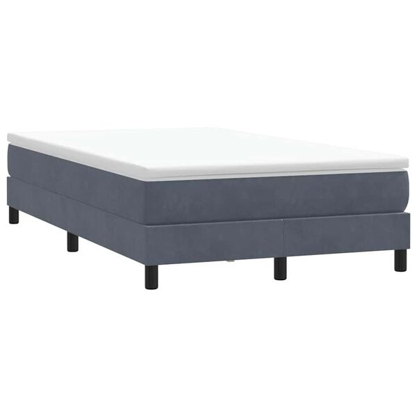 vidaXL Posteľný rám boxspring bez matracom tmavosivý 120x220 cm zamat