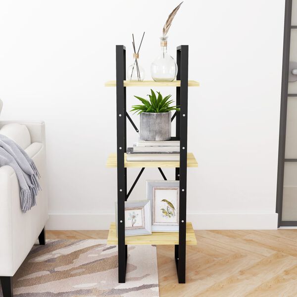 vidaXL Knižnica s 3 policami 40x30x105 cm, borovicový masív