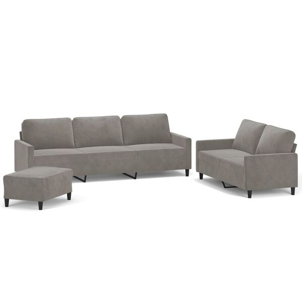 vidaXL 3-dielna sedacia s&uacute;prava s vank&uacute;&scaron;mi bledosiv&aacute; zamat