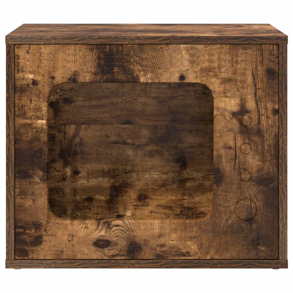 vidaXL Mačka Dom Dymov&aacute; dub 51 x 30 x 42 cm Kompozitn&eacute; drevo