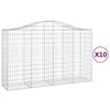 vidaXL Obl&uacute;kov&eacute; gabionov&eacute; ko&scaron;e 10 ks 200x50x120/140 cm pozink. železo
