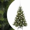vidaXL Umel&yacute; vianočn&yacute; stromček s vianočn&yacute;mi guľami 150 cm 150 LED
